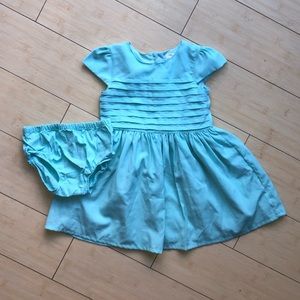 Carter’s turquoise dress with matching bloomers